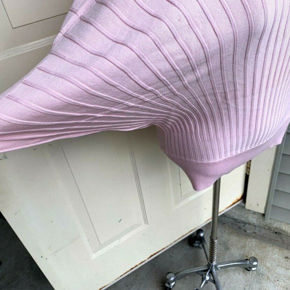 NWT Adrienne Vittadini pink striped texture rayon blend sweater size L - Picture 4 of 12